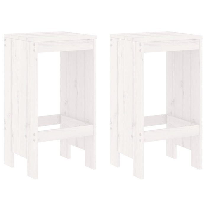 Taburete de bar, 2 buc., alb, 40x36x75 cm, lemn masiv de pin - WALTI WALTI