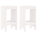 Taburete de bar, 2 buc., alb, 40x36x75 cm, lemn masiv de pin - WALTI WALTI