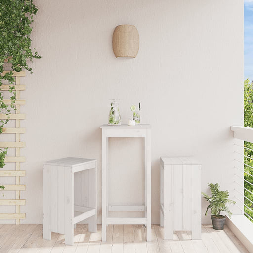 Taburete de bar, 2 buc., alb, 40x36x75 cm, lemn masiv de pin - WALTI WALTI