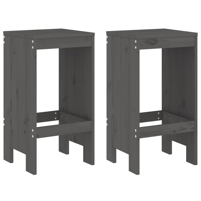 Taburete de bar, 2 buc., gri, 40x36x75 cm, lemn masiv de pin - WALTI WALTI