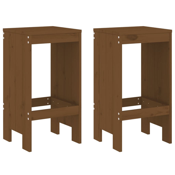 Taburete de bar 2 buc. maro miere 40x36x75 cm lemn masiv de pin - WALTI WALTI
