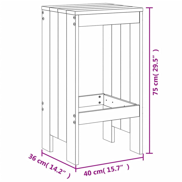 Taburete de bar 2 buc. maro miere 40x36x75 cm lemn masiv de pin - WALTI WALTI
