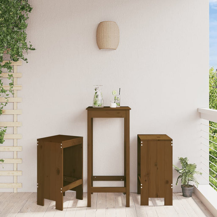 Taburete de bar 2 buc. maro miere 40x36x75 cm lemn masiv de pin - WALTI WALTI