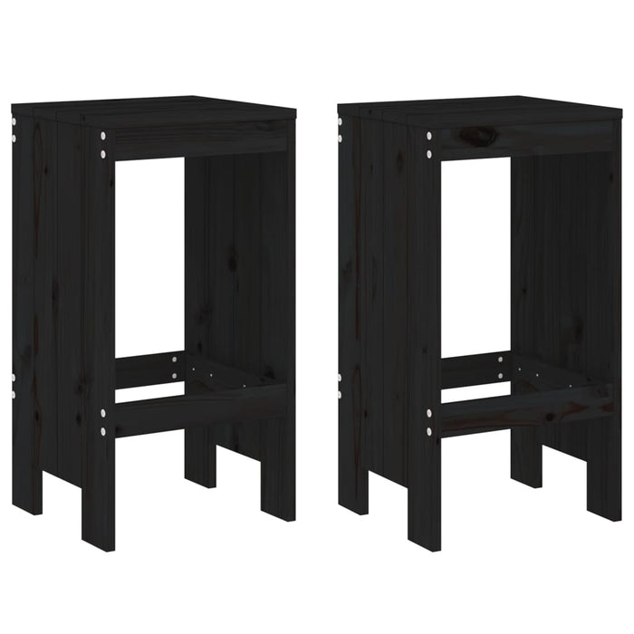 Taburete de bar, 2 buc., negru, 40x36x75 cm, lemn masiv de pin - WALTI WALTI