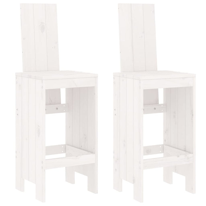 Scaune de bar, 2 buc., alb, 40x42x120 cm, lemn masiv de pin - WALTI WALTI