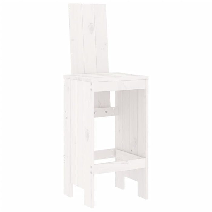 Scaune de bar, 2 buc., alb, 40x42x120 cm, lemn masiv de pin - WALTI WALTI