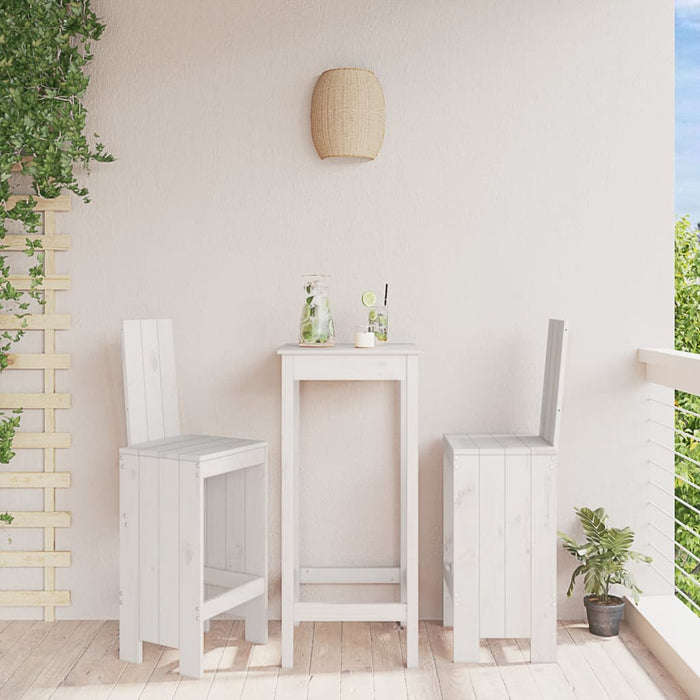 Scaune de bar, 2 buc., alb, 40x42x120 cm, lemn masiv de pin - WALTI WALTI