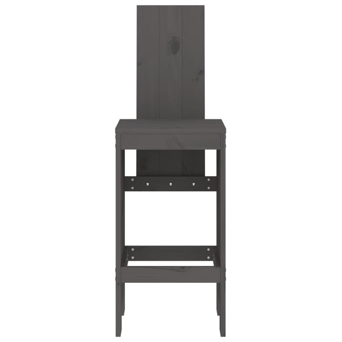 Scaune de bar, 2 buc., gri, 40x42x120 cm, lemn masiv de pin - WALTI WALTI