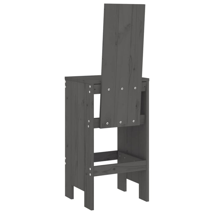 Scaune de bar, 2 buc., gri, 40x42x120 cm, lemn masiv de pin - WALTI WALTI