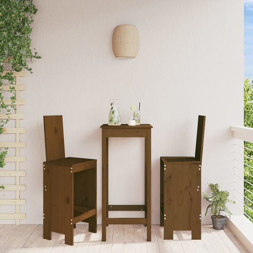 Scaune de bar 2 buc. maro miere 40x42x120 cm lemn masiv de pin - WALTI WALTI