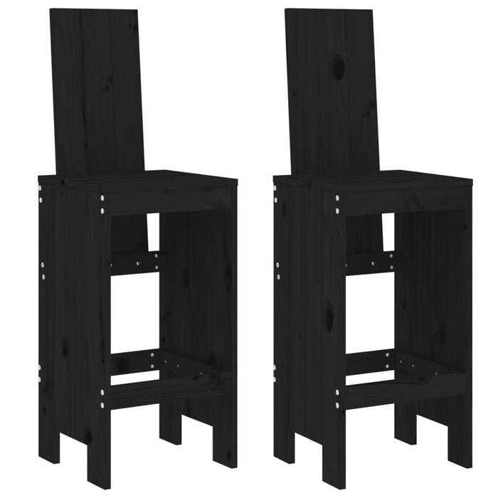 Scaune de bar, 2 buc., negru, 40x42x120 cm, lemn masiv de pin - WALTI WALTI