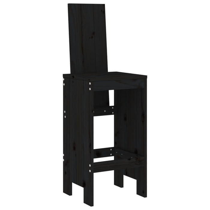 Scaune de bar, 2 buc., negru, 40x42x120 cm, lemn masiv de pin - WALTI WALTI
