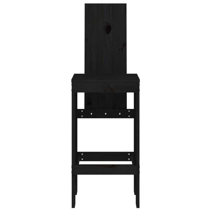 Scaune de bar, 2 buc., negru, 40x42x120 cm, lemn masiv de pin - WALTI WALTI