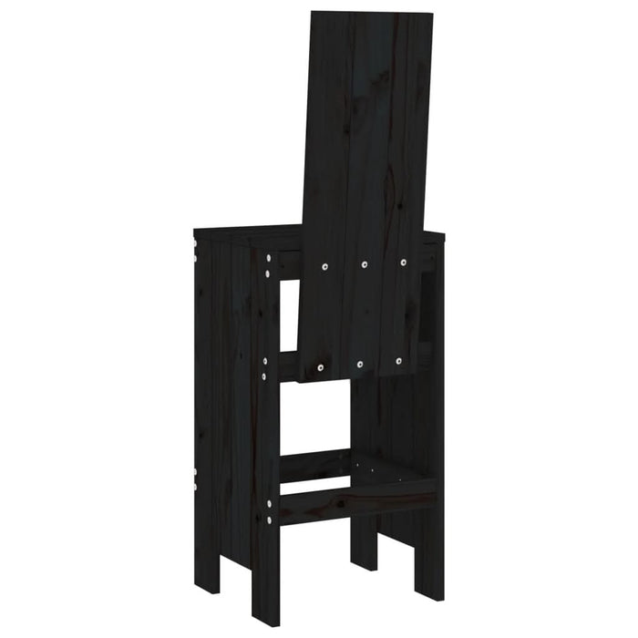 Scaune de bar, 2 buc., negru, 40x42x120 cm, lemn masiv de pin - WALTI WALTI