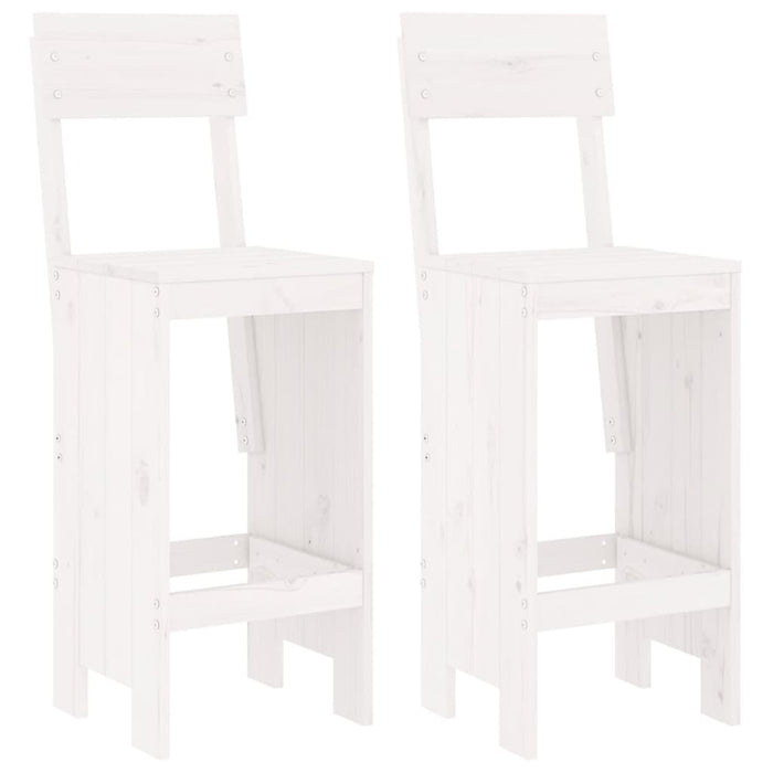 Taburete de bar, 2 buc., alb, 40x48,5x115,5 cm, lemn masiv pin - WALTI WALTI