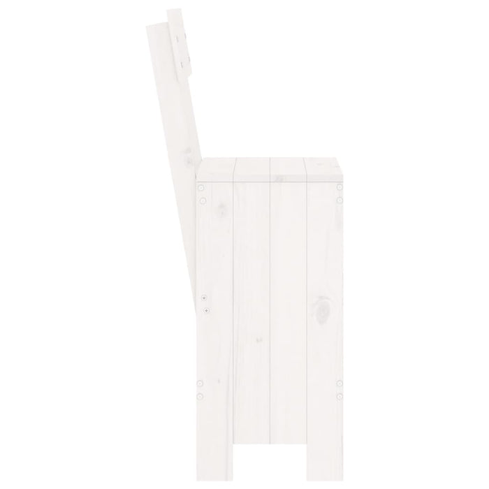Taburete de bar, 2 buc., alb, 40x48,5x115,5 cm, lemn masiv pin - WALTI WALTI