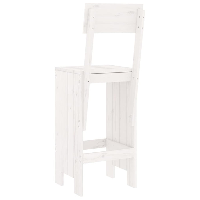 Taburete de bar, 2 buc., alb, 40x48,5x115,5 cm, lemn masiv pin - WALTI WALTI