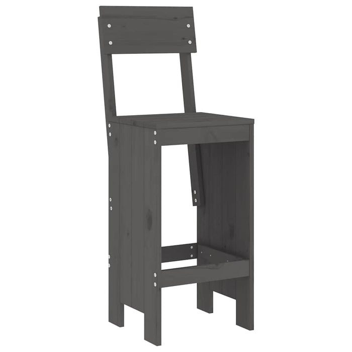 Taburete de bar, 2 buc., gri, 40x48,5x115,5 cm, lemn masiv pin - WALTI WALTI