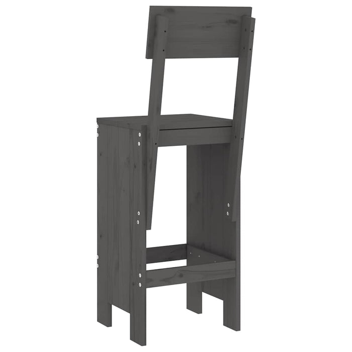 Taburete de bar, 2 buc., gri, 40x48,5x115,5 cm, lemn masiv pin - WALTI WALTI