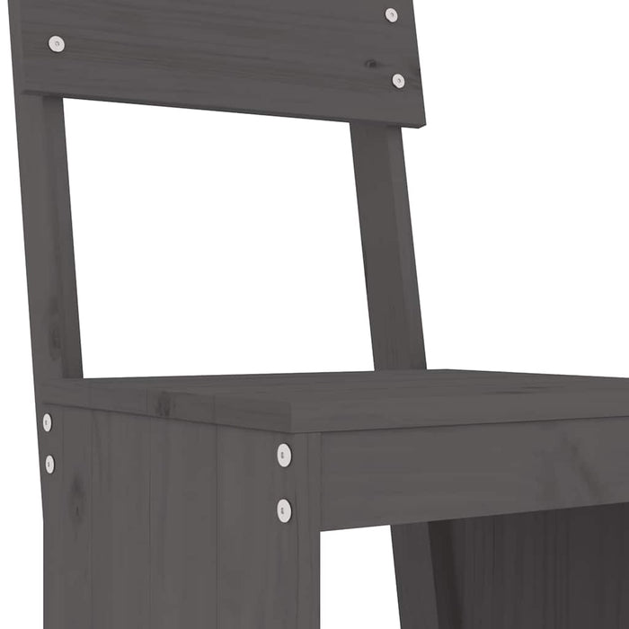 Taburete de bar, 2 buc., gri, 40x48,5x115,5 cm, lemn masiv pin - WALTI WALTI