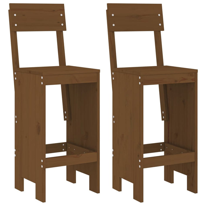 Taburete bar 2 buc. maro miere 40x48,5x115,5 cm lemn masiv pin - WALTI WALTI