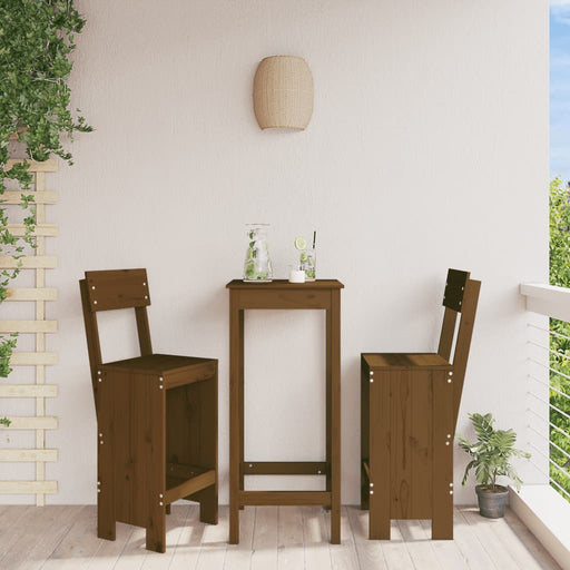 Taburete bar 2 buc. maro miere 40x48,5x115,5 cm lemn masiv pin - WALTI WALTI