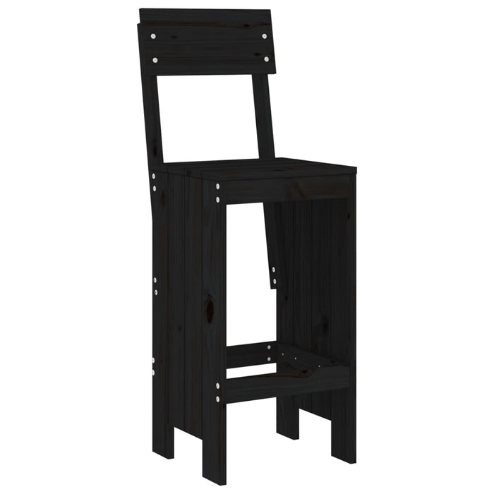 Taburete de bar, 2 buc., negru, 40x48,5x115,5 cm lemn masiv pin - WALTI WALTI