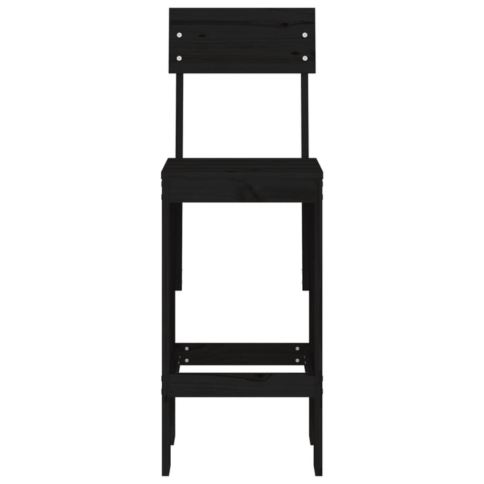 Taburete de bar, 2 buc., negru, 40x48,5x115,5 cm lemn masiv pin - WALTI WALTI