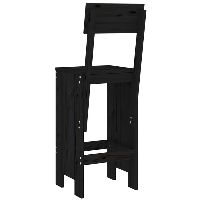 Taburete de bar, 2 buc., negru, 40x48,5x115,5 cm lemn masiv pin - WALTI WALTI