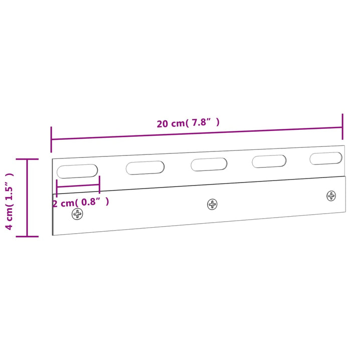 Plăci de conectare, 6 buc., argintiu, 20 cm, oțel inoxidabil - WALTI WALTI