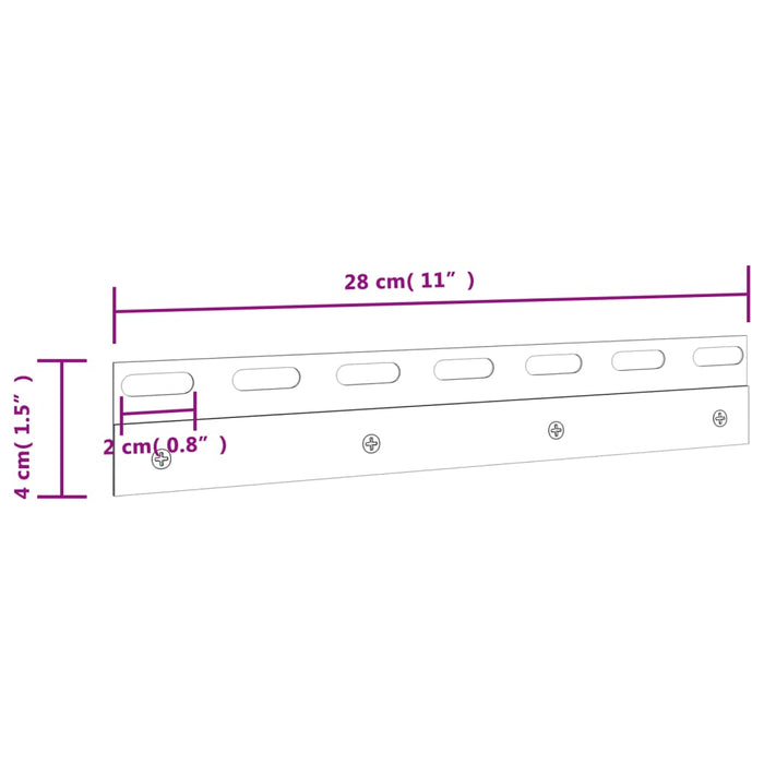 Plăci de conectare, 4 buc., argintiu, 28 cm, oțel inoxidabil - WALTI WALTI