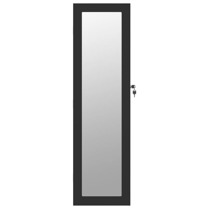 Dulap de bijuterii cu oglindă de perete, negru, 30x8,5x106 cm - WALTI WALTI
