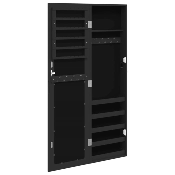 Dulap de bijuterii cu oglindă de perete, negru, 30x8,5x106 cm - WALTI WALTI