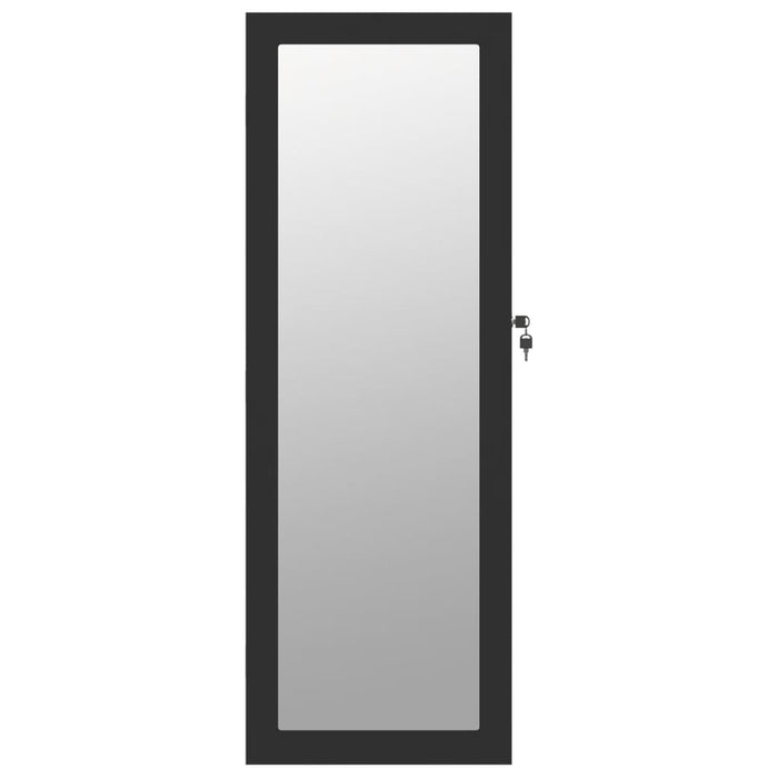 Dulap de bijuterii cu oglindă de perete, negru, 37,5x10x106 cm WALTI