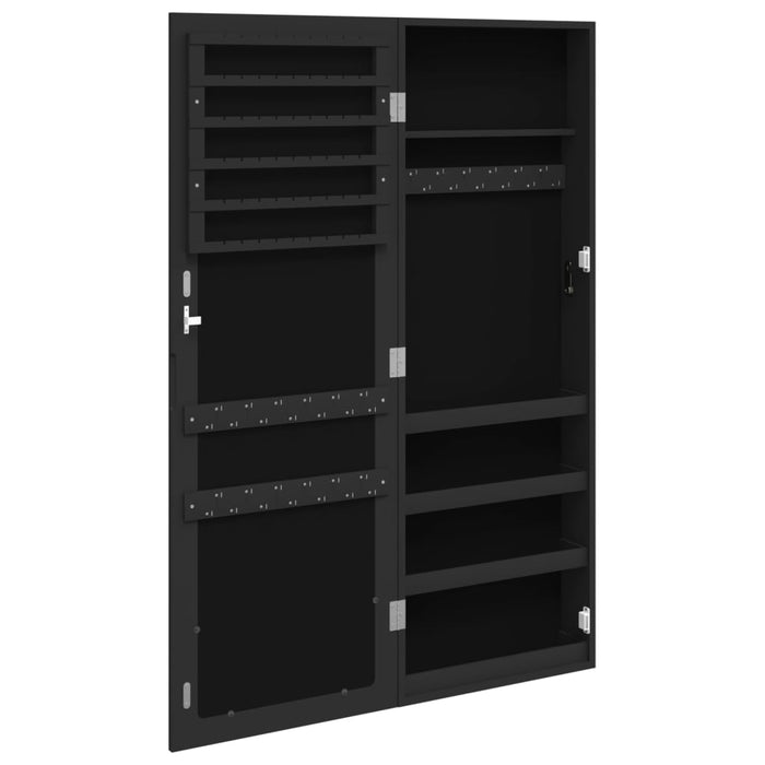 Dulap de bijuterii cu oglindă de perete, negru, 37,5x10x106 cm WALTI