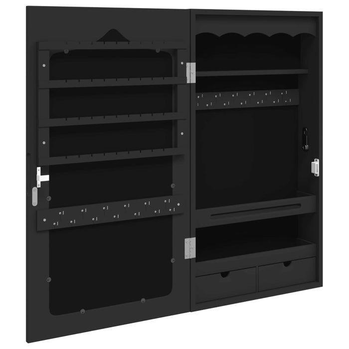 Dulap de bijuterii cu oglindă de perete, negru, 37,5x10x67 cm - WALTI WALTI