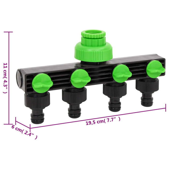 Adaptor pentru robinet 4 căi verde/negru 19,5x6x11 cm ABS și PP - WALTI WALTI