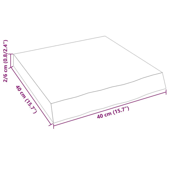 Poliță de perete, 40x30x(2-6) cm, lemn masiv de stejar netratat - WALTI WALTI