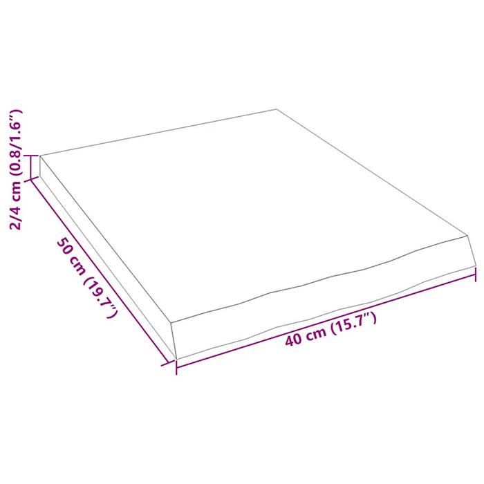 Poliță de perete, 40x50x(2-4) cm, lemn masiv de stejar netratat - WALTI WALTI