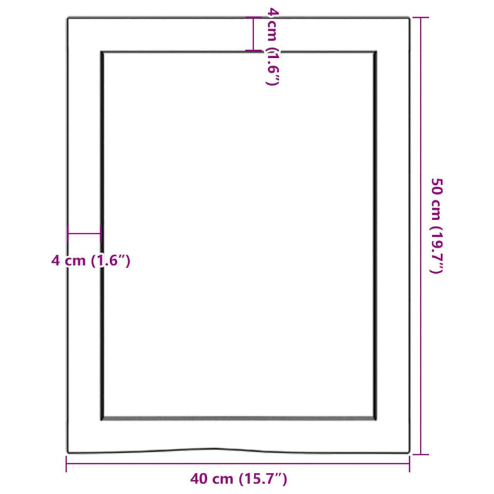 Poliță de perete, 40x50x(2-4) cm, lemn masiv de stejar netratat - WALTI WALTI