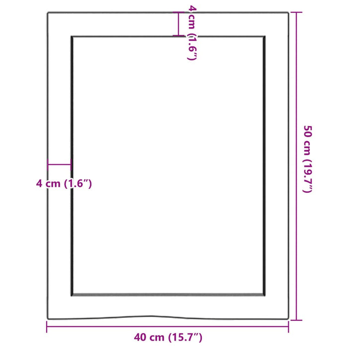 Poliță de perete, 40x50x(2-6) cm, lemn masiv de stejar netratat - WALTI WALTI