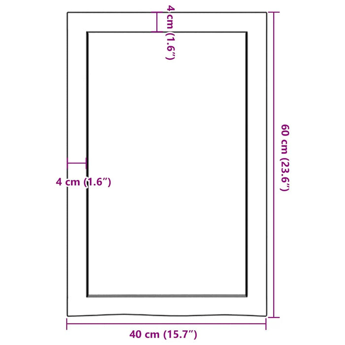 Poliță de perete, 40x60x(2-4) cm, lemn masiv de stejar netratat - WALTI WALTI