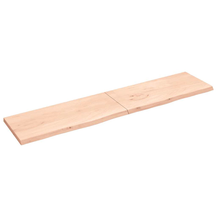 Poliță de perete, 220x50x(2-4)cm, lemn masiv de stejar netratat WALTI