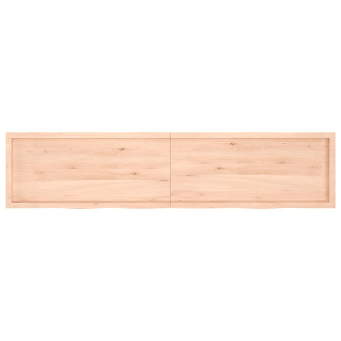 Poliță de perete, 220x50x(2-4)cm, lemn masiv de stejar netratat WALTI