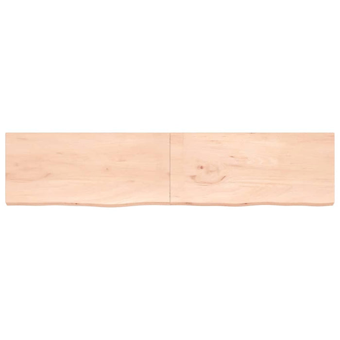 Poliță de perete, 220x50x(2-4)cm, lemn masiv de stejar netratat WALTI