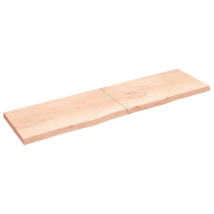 Poliță de perete, 220x60x(2-6)cm, lemn masiv de stejar netratat - WALTI WALTI
