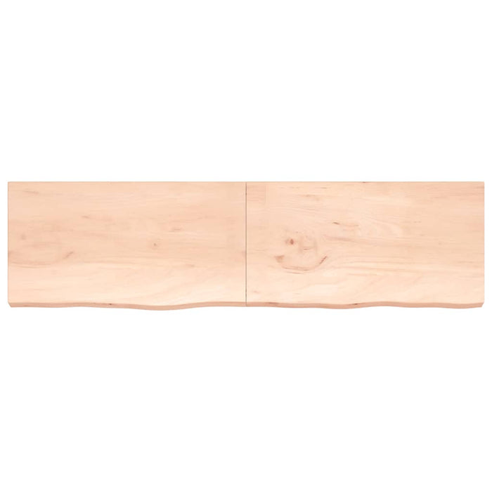 Poliță de perete, 220x60x(2-6)cm, lemn masiv de stejar netratat - WALTI WALTI