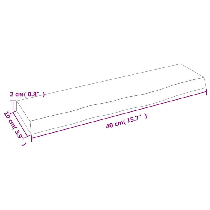 Poliță perete maro deschis 40x10x2 cm lemn masiv stejar tratat WALTI