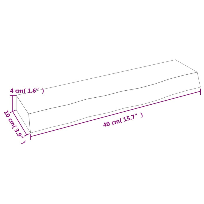 Poliță perete maro deschis 40x10x4 cm lemn masiv stejar tratat - WALTI WALTI