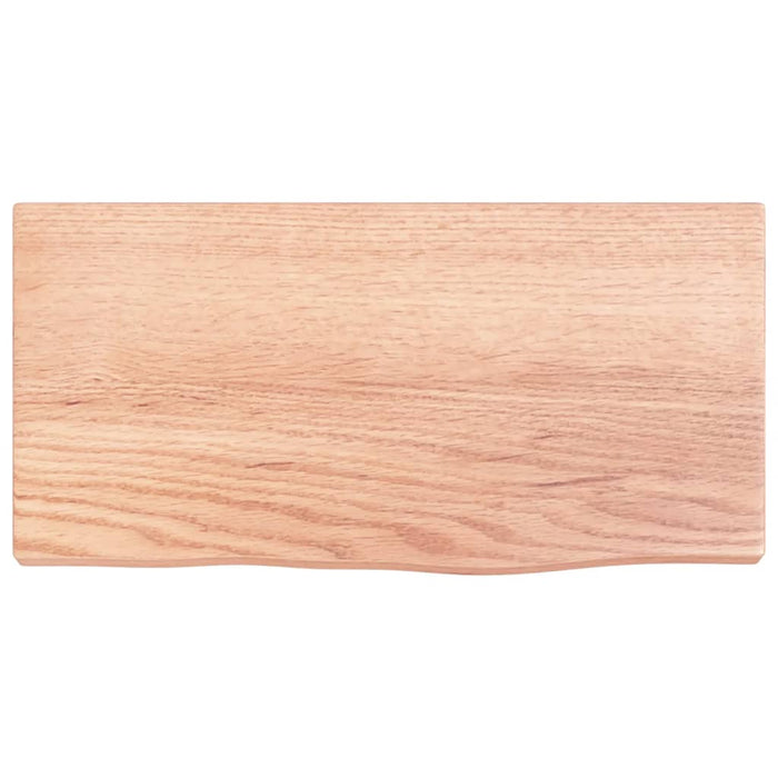 Poliță perete maro deschis 40x20x2 cm lemn masiv stejar tratat - WALTI WALTI
